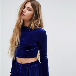 Blue Velvet Crop Top